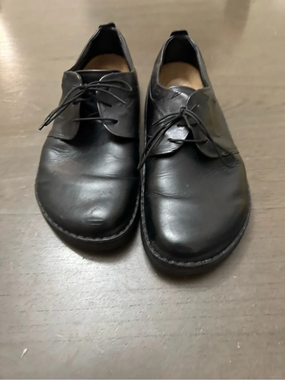 Footprints by Birkenstock mens black leather slip on shoes size EU 45. US 12.